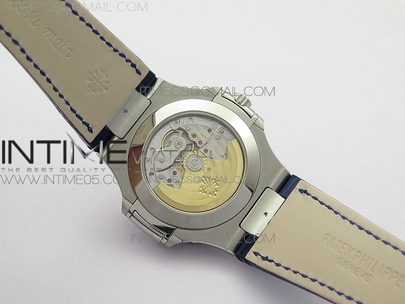 NAUTILUS 5726 SS GRF 1:1 BEST EDITION BLUE DIAL WORKING ANNUAL CALENDARON BLUE LEATHER STARP A.324 V2